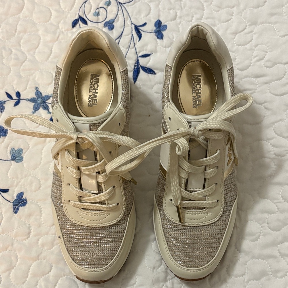 Michael Kors Women's Beige and Gold Sneakers
